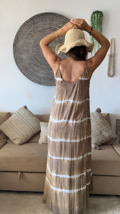 CLARITA - SUMMER SHORELINE BEIGE DRESS