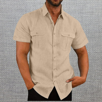DARREN- BUTTON-UP POLO WITH DUAL POCKETS