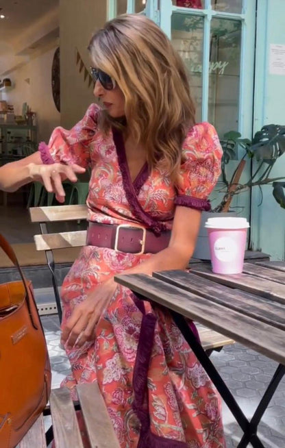 MAXINE - STYLISH BLUSH LONG DRESS