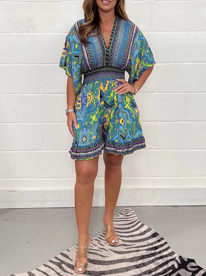 CHARLEIGH - PLUS SIZE PLAYSUIT IN VINTAGE STYLE