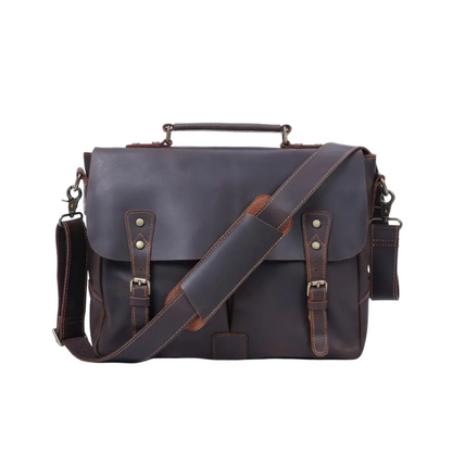Beau | Vintage Leather Messenger with Classic Buckle Flap