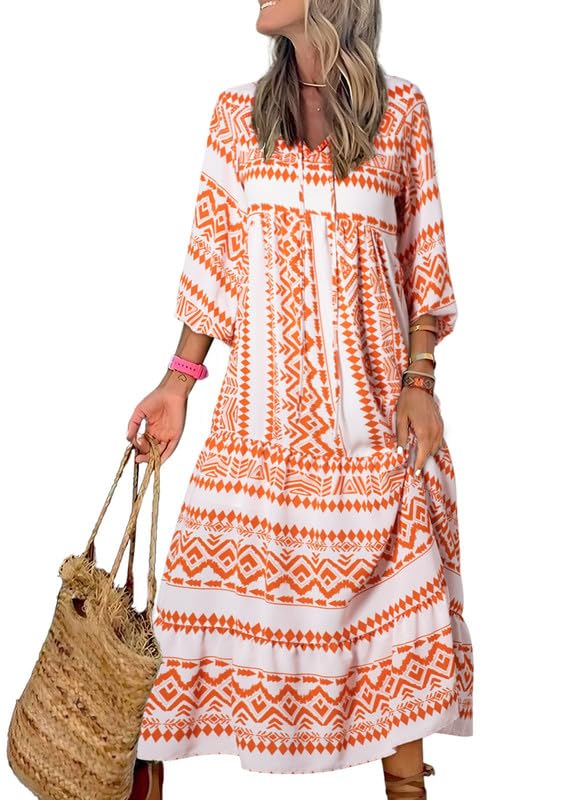 ROMINA - BOHO CHIC PUFF SLEEVE MAXI