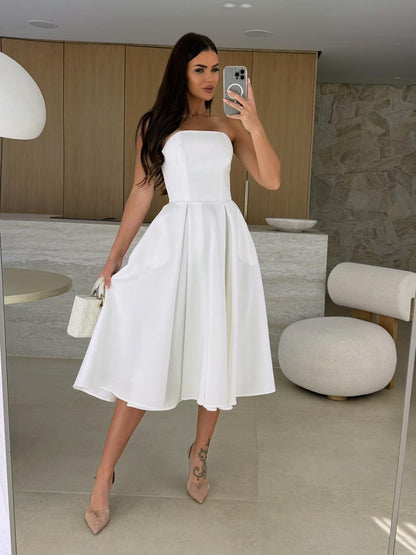 LUETTA - MODERN SUMMER ELEGANCE STRAPLESS MIDI DRESS