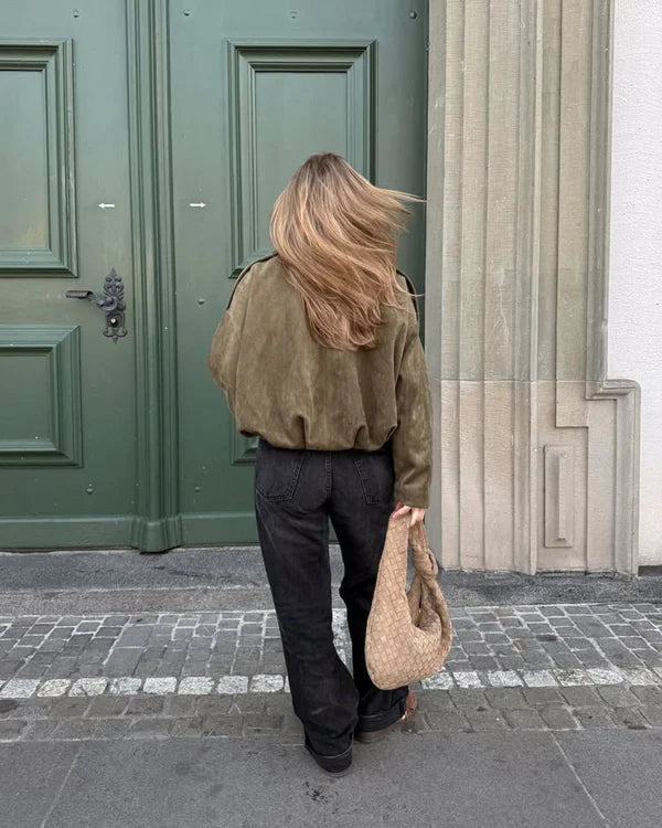 ADA - FAUX SUEDE  BOMBER JACKET