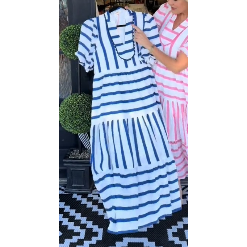 EMERY - STRIPED RELAXED MIDI DRESS