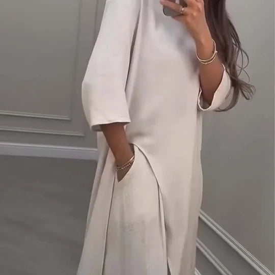 GRACIOUS - SOLID TONE ASYMMETRIC TOP AND PANTS SET