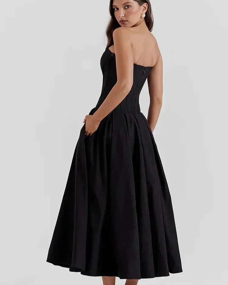 EMERSYN - ELEGANT STRAPLESS DEEP V-NECK GALA DRESS