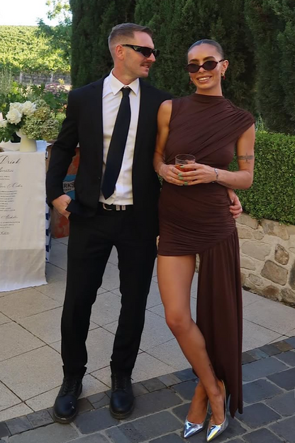 JAYLEEN - SCULPTED HIGH SLIT DRESS