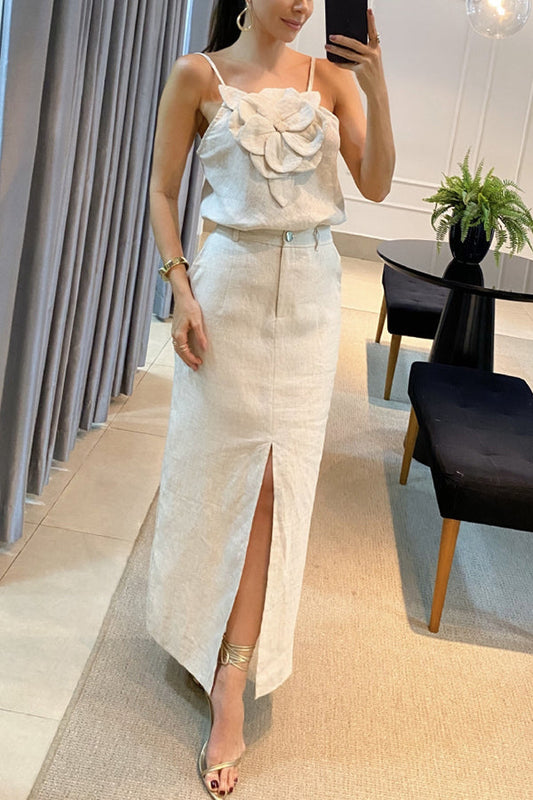 JANIA - TRENDY SIDE-SLIT FULL-LENGTH DRESS