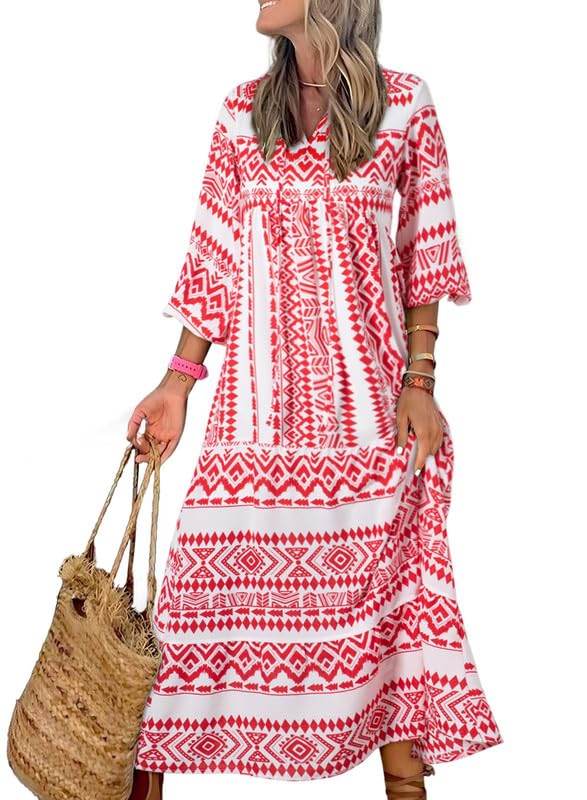 ROMINA - BOHO CHIC PUFF SLEEVE MAXI
