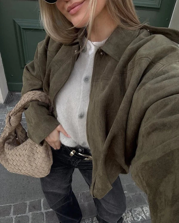 ADA - FAUX SUEDE  BOMBER JACKET