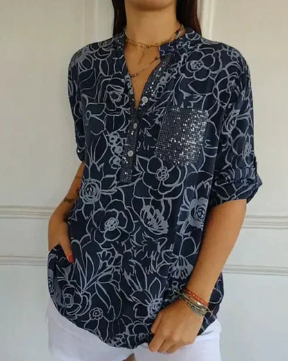CLARISSE - FLORAL BLOUSE WITH POCKET