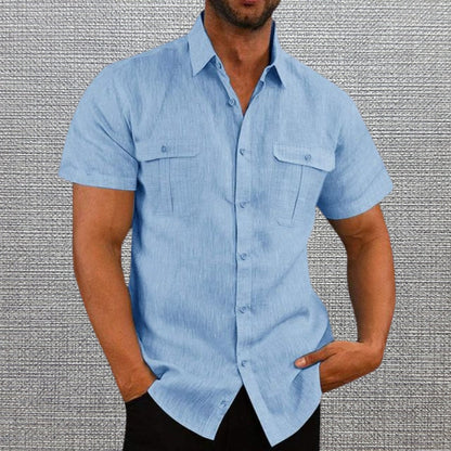 DARREN- BUTTON-UP POLO WITH DUAL POCKETS