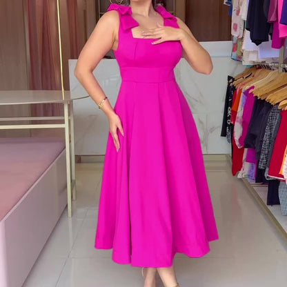 KENDALL - ELEGANT BOW BACKLESS DRESS