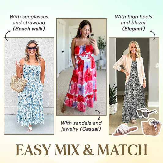 MONROE - ELEGANT FLORAL MAXI CAMI DRESS