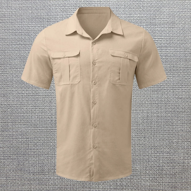 DARREN- BUTTON-UP POLO WITH DUAL POCKETS