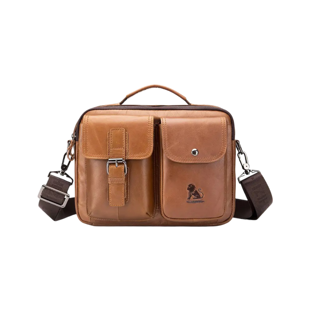 Grady | Classic Leather Shoulder Bag with Vintage Buckle Detail