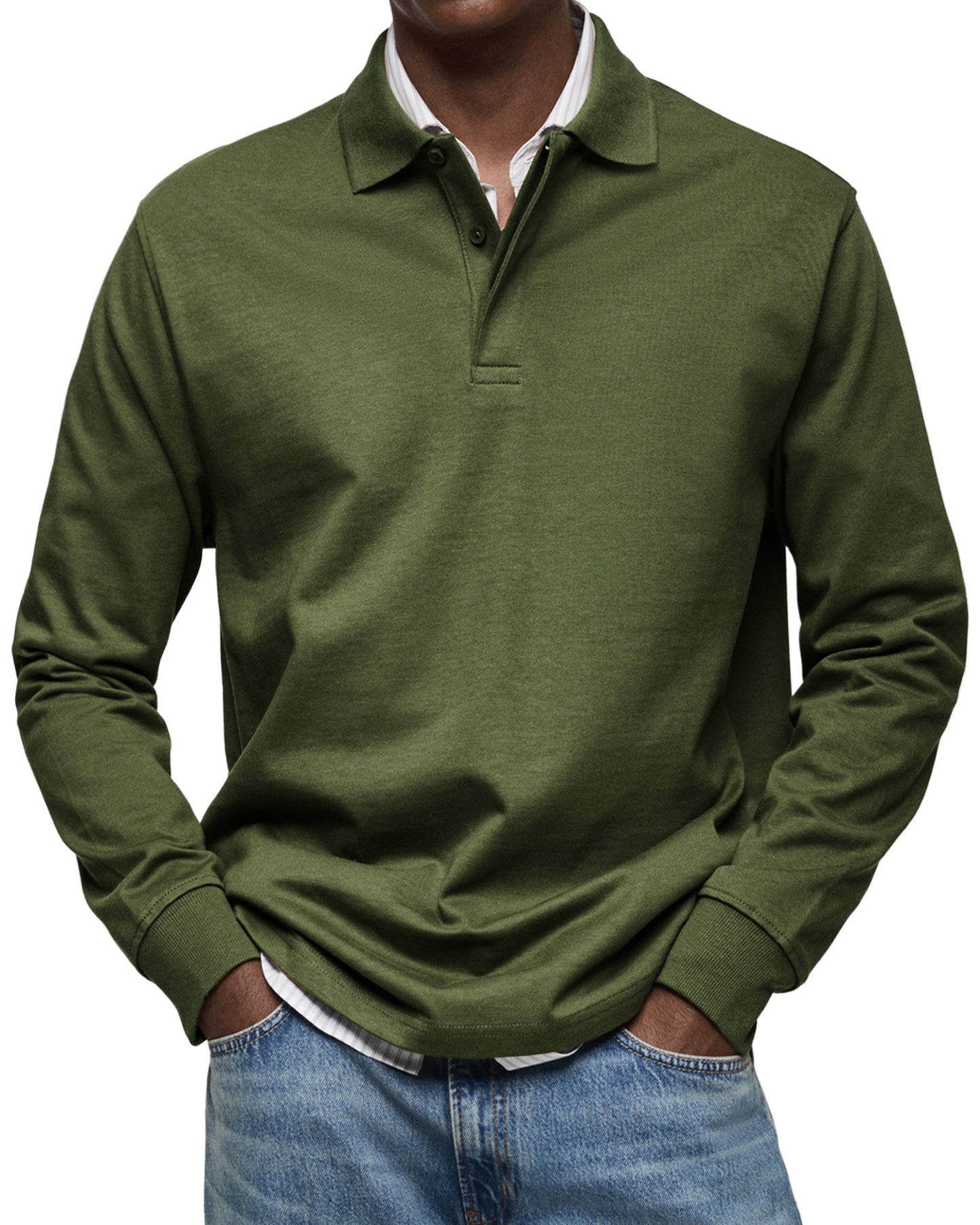 ALJUR - CASUAL LONGSLEEVE POLO
