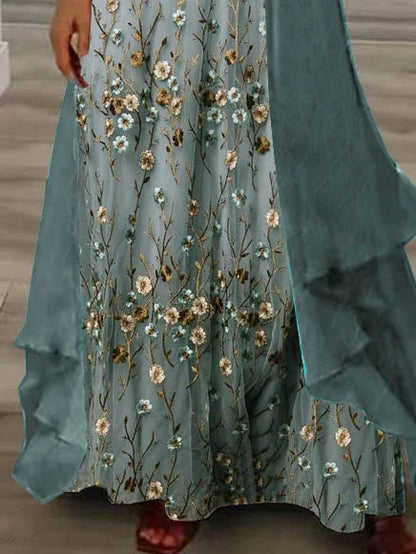 BRISTOL - FLORAL MAXI DRESS AND LIGHT JACKET SET