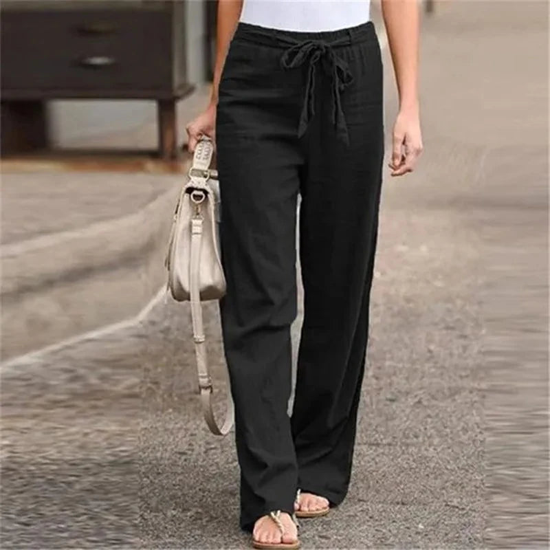 INGRID - STRETCH LINEN TROUSERS