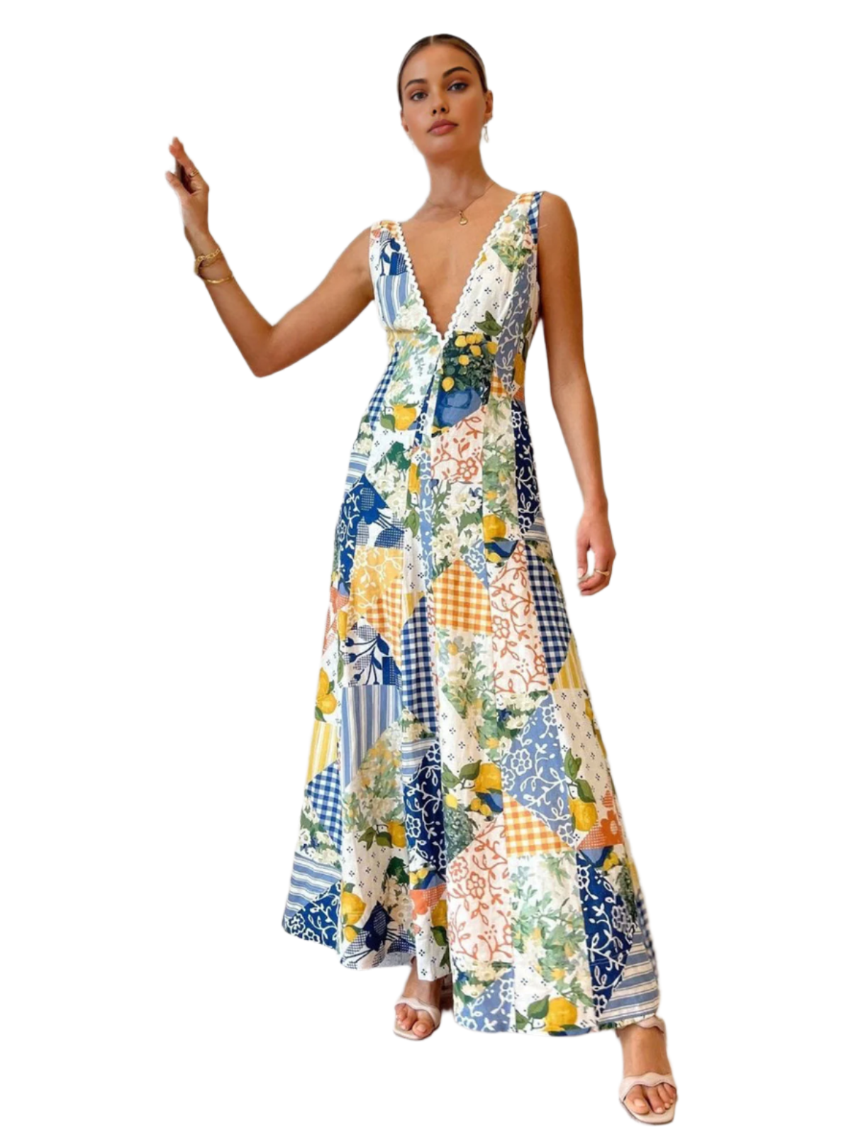 RAI – BOHO PATCHWORK MAXI DRESS