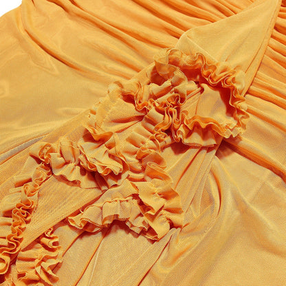 MILAINE - RUFFLE FRONT AND SILHOUETTE DRESS