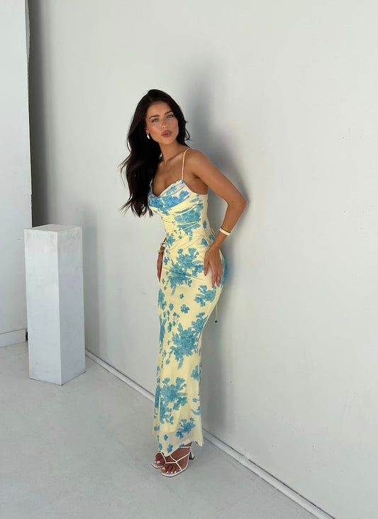 Aisling - Elegant Sleeveless Floral Maxi Dress
