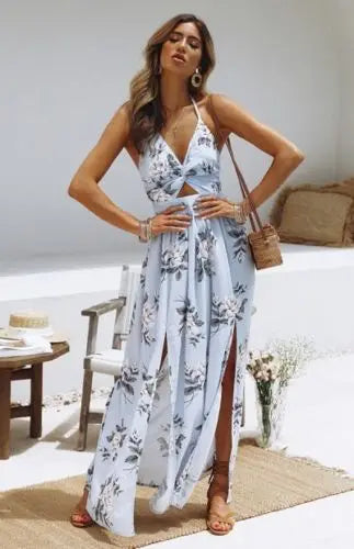 SIERRALYN - WILDFLOWER HALTER MAXI DRESS