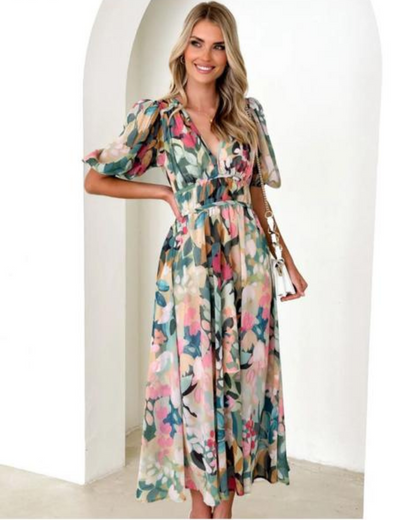 JASHMINE - FLORAL MID LENGTH DRESS