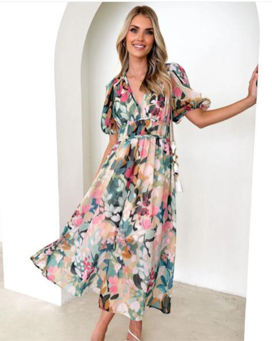 JASHMINE - FLORAL MID LENGTH DRESS