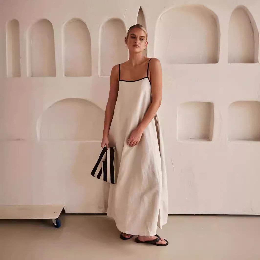 CALLY - SOPHISTICATED LINEN MAXI DRESS