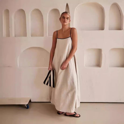 CALLY - SOPHISTICATED LINEN MAXI DRESS