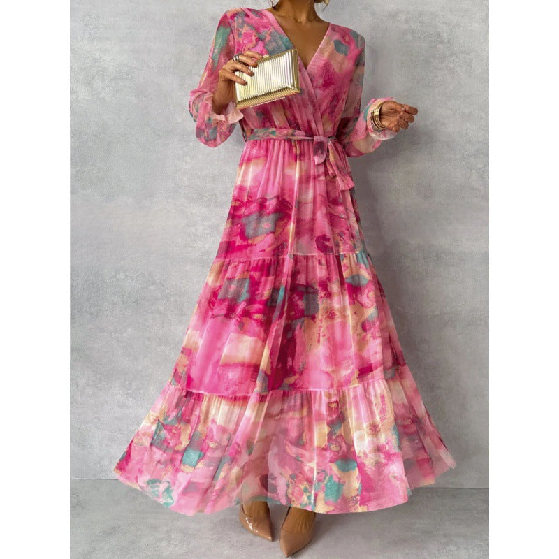 Joyce | Elegant Floral V-neck Dress