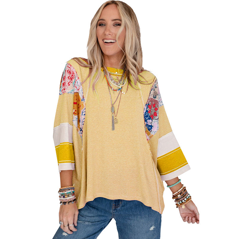 CARISSA – ARTISAN BATWING PATCHWORK BLOUSE