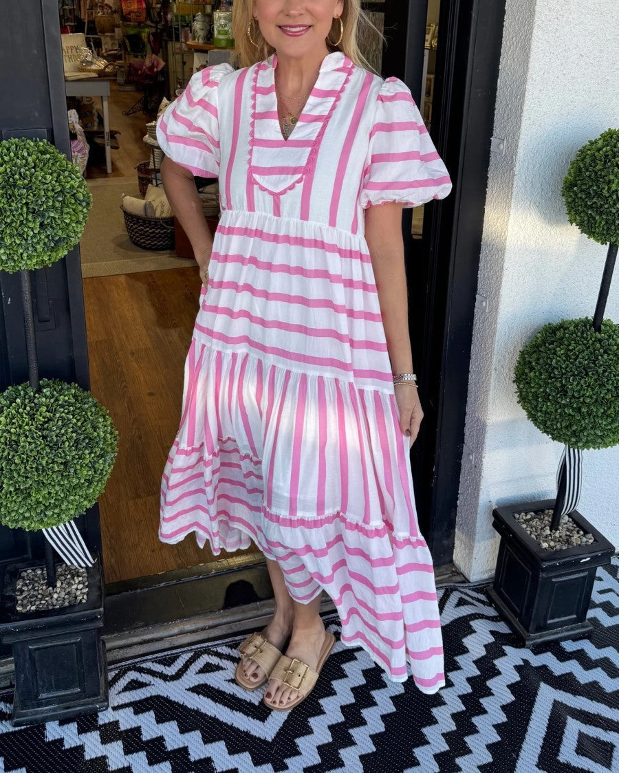 EMERY - STRIPED RELAXED MIDI DRESS