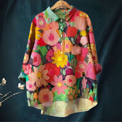 Janine | Vintage Floral Art Print Shirt