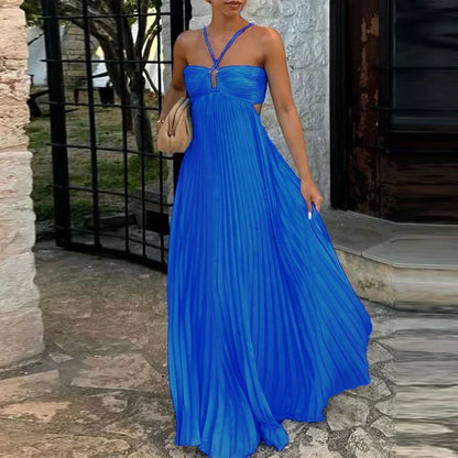 ARGANIESZKA - SUMMER HALTER MAXI DRESS