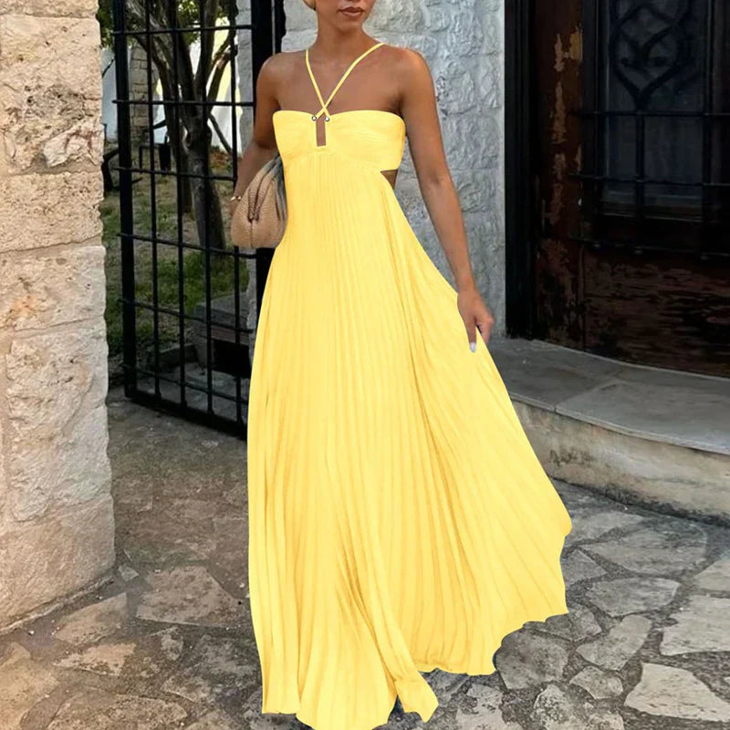 ARGANIESZKA - SUMMER HALTER MAXI DRESS