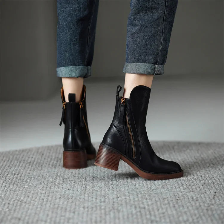 SIONA - GENUINE LEATHER ANKLE BOOTS