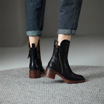 SIONA - GENUINE LEATHER ANKLE BOOTS
