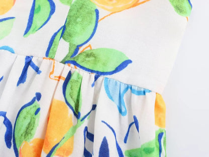 MARCELLE - LEMON PRINTED MIDI DRESS