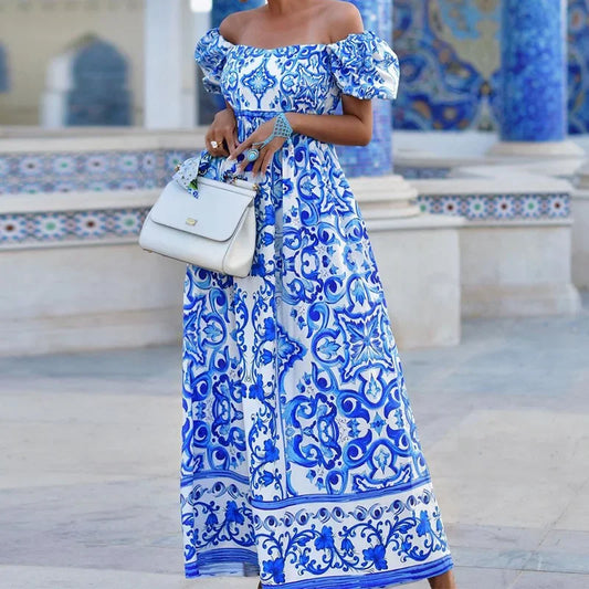 YSLANNA - SUMMER OFF-SHOULDER MAXI DRESS