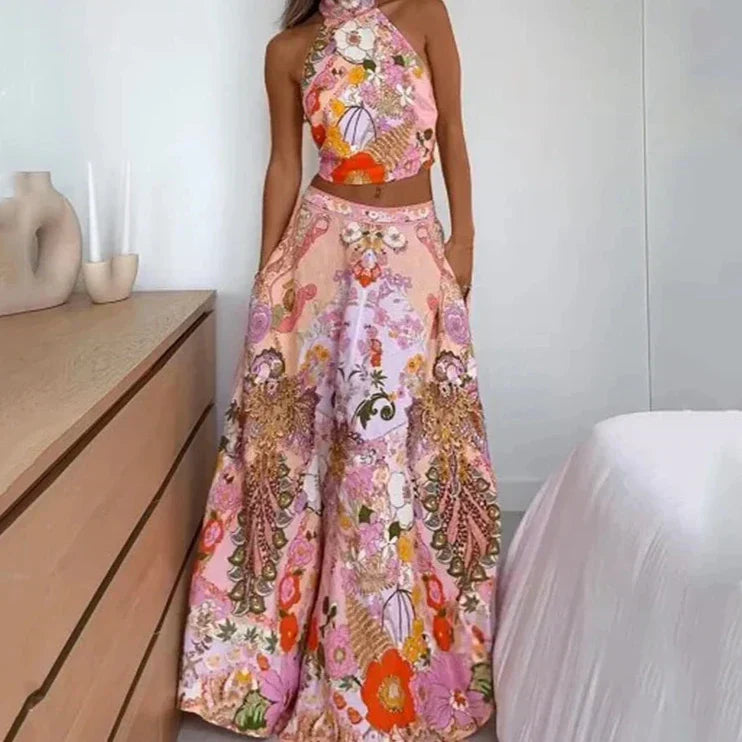 BENELLA - FLORAL SKIRT AND TOP SET