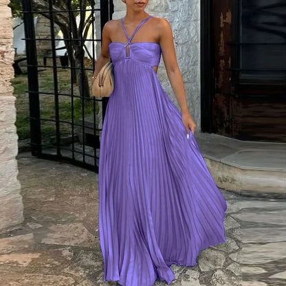 ARGANIESZKA - SUMMER HALTER MAXI DRESS