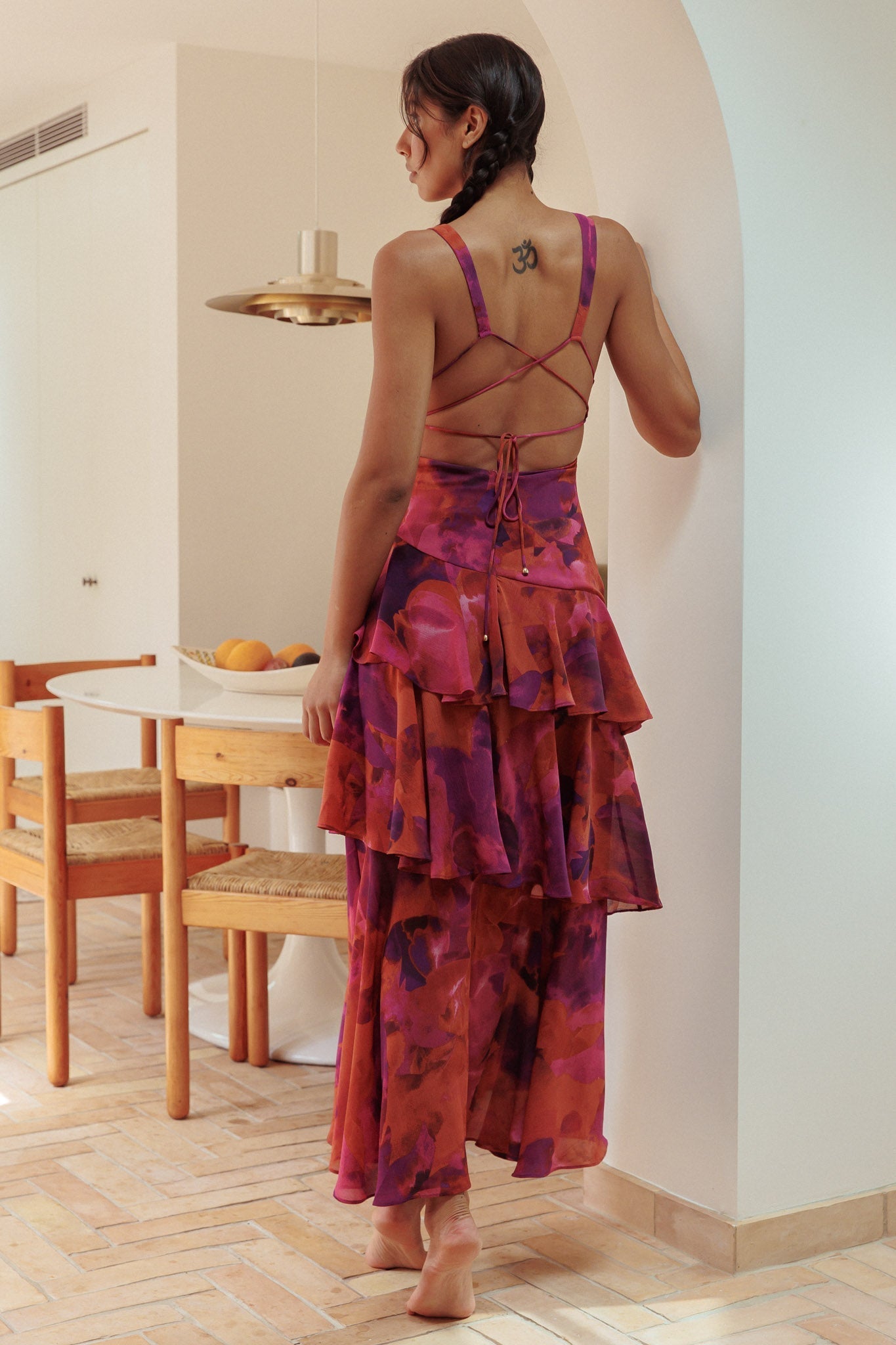 FERRERAS - REFINED STYLE RUFFLE MIDI DRESS