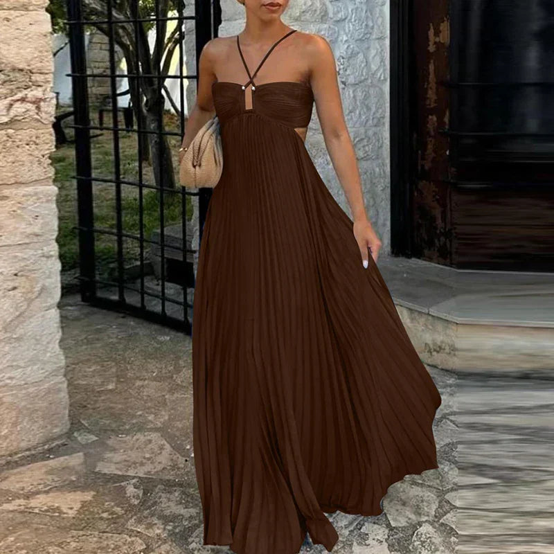 ARGANIESZKA - SUMMER HALTER MAXI DRESS