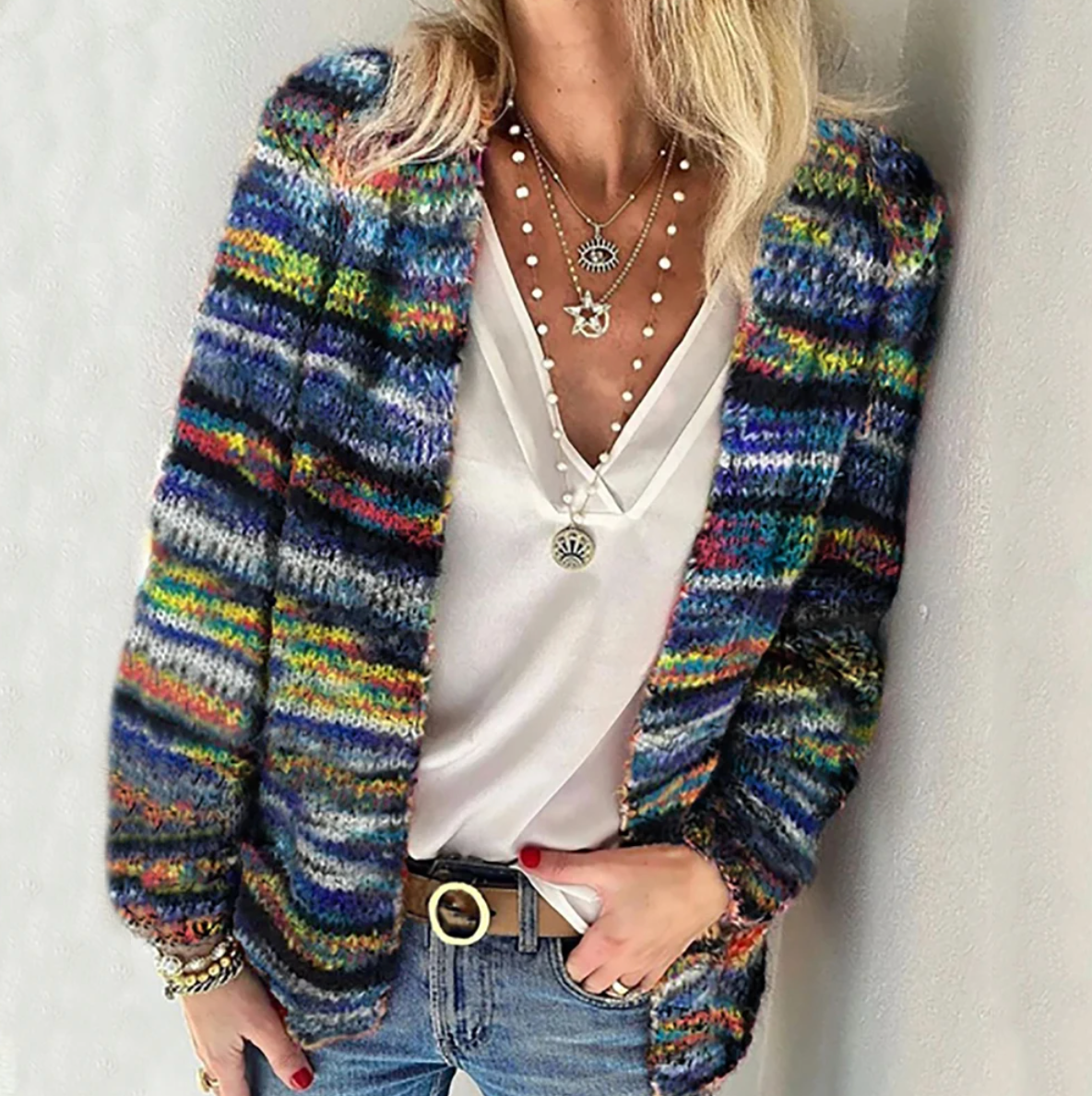 CANDACE - VIBRANT HUES SOFT PLUSH CARDIGAN