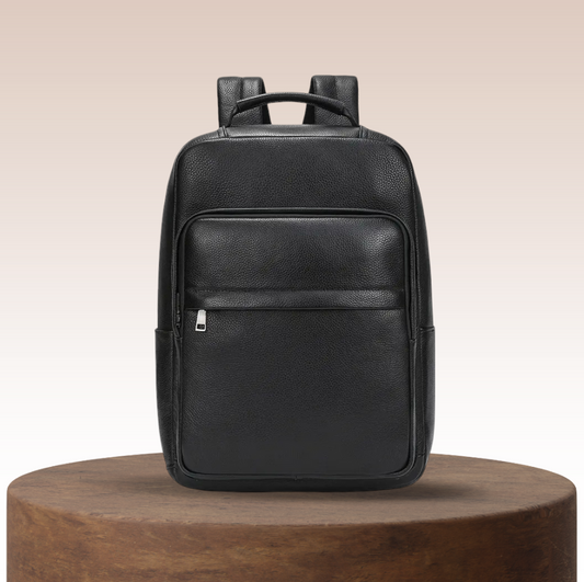 Everett | Genuine Top‑Grain Leather Laptop Backpack