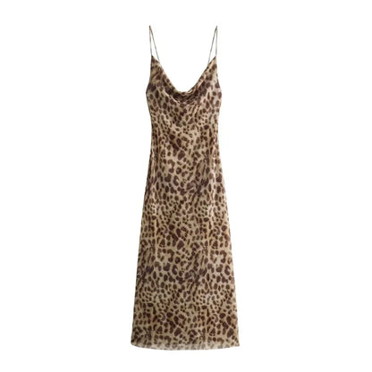 JAMILLA -  LEOPARD-INSPIRED STRAPPY MAXI DRESS