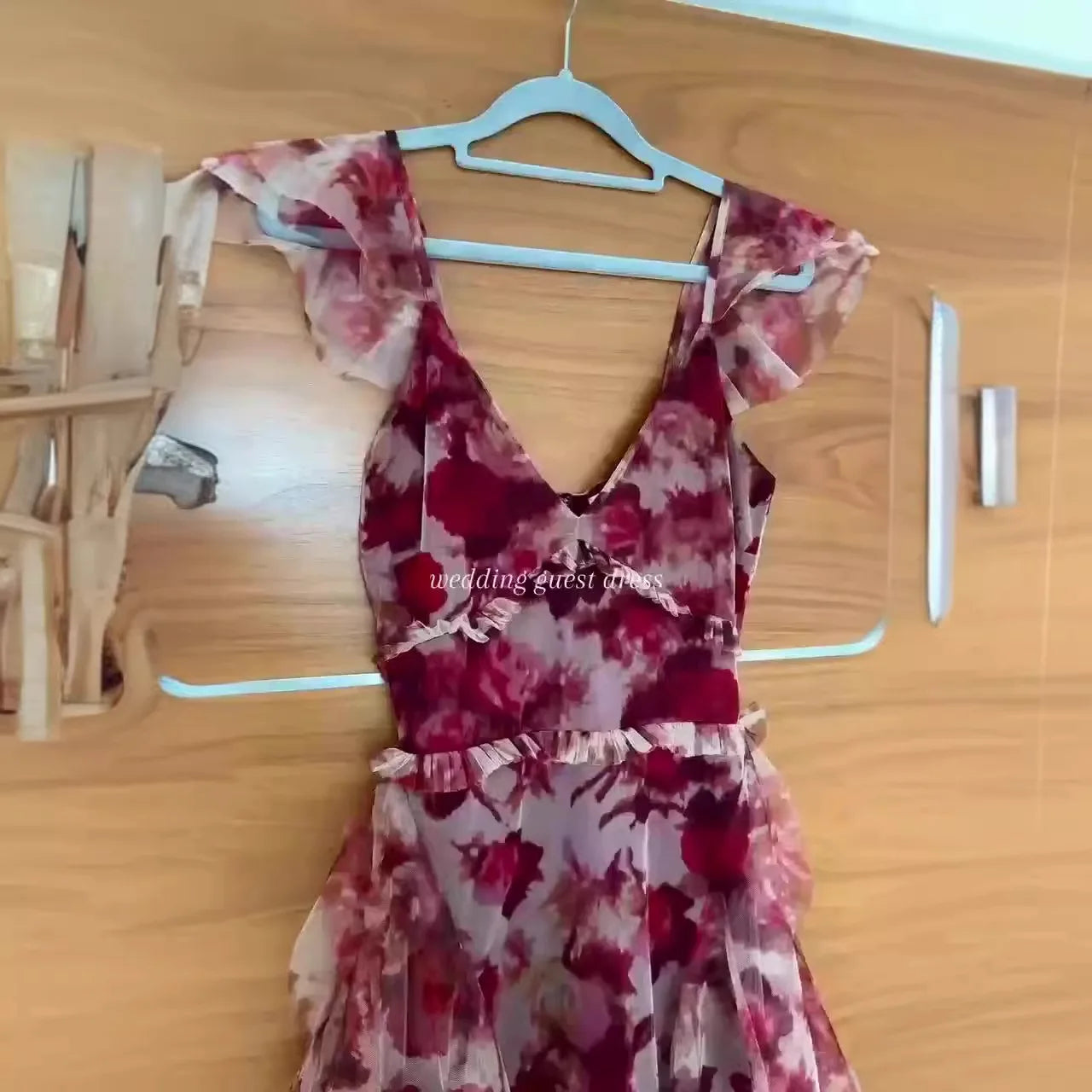 MONIQUE - RUFFLED FLORAL DETAIL DRESS